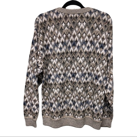 TSR Made in USA Geometric Abstract Pattern Grandpa Sweater - Size: L - Picture 2 of 4